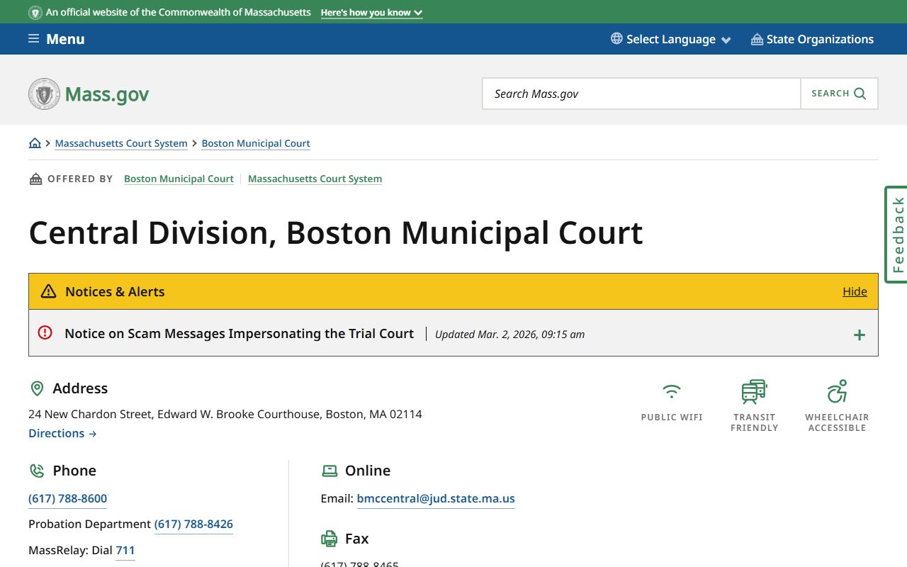 Boston traffic ticket records - Boston Municipal Court Central Division