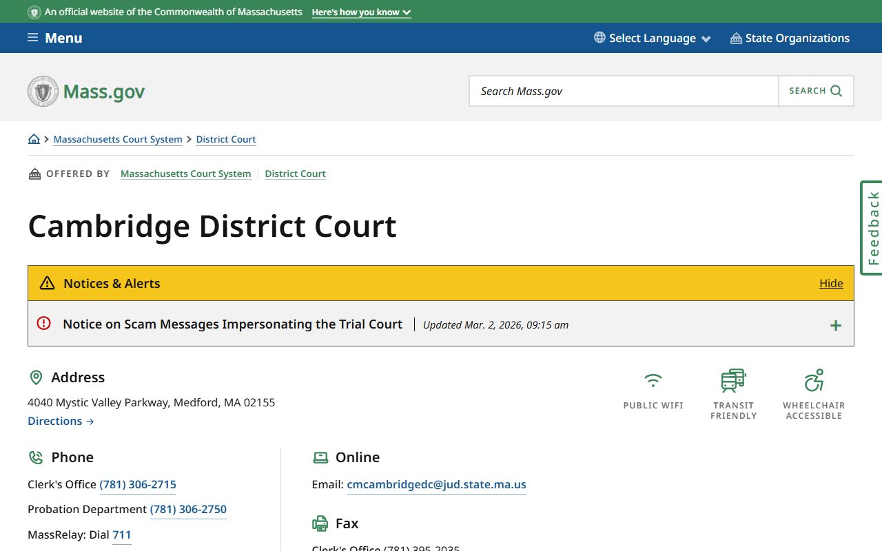 Cambridge traffic ticket records - Cambridge District Court
