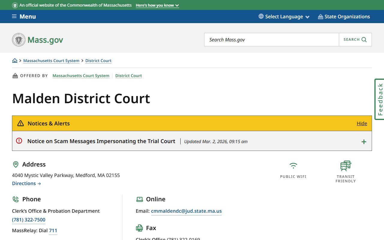 Everett traffic ticket records - Malden District Court