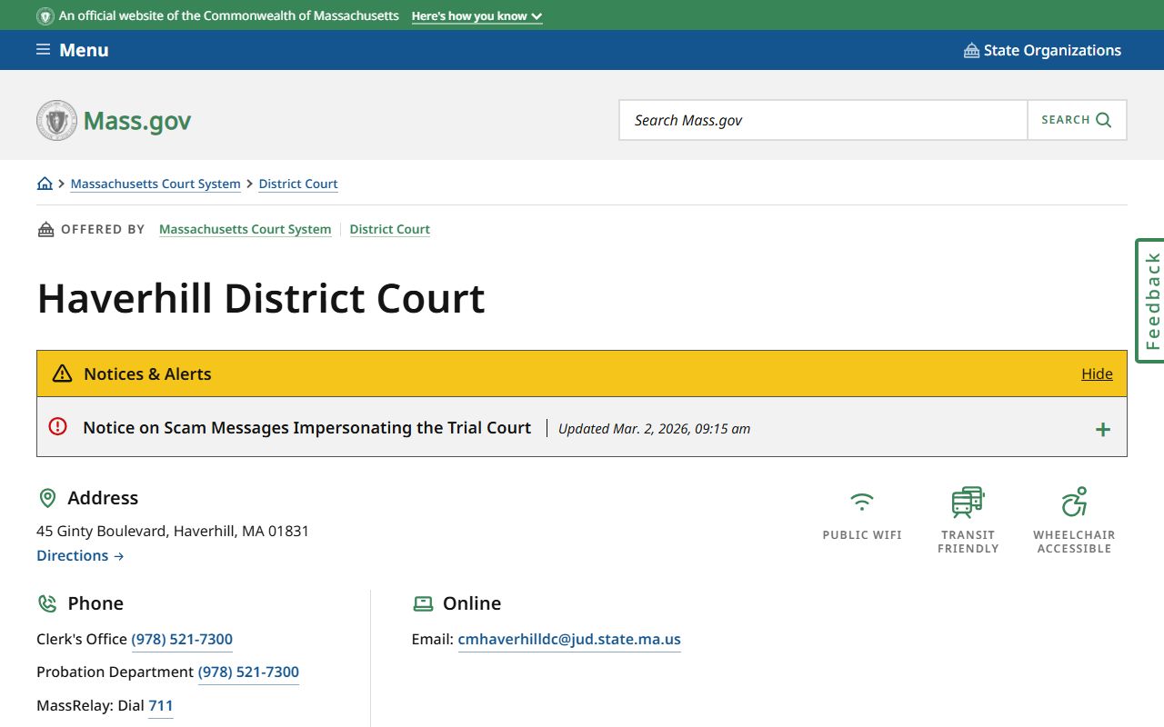 Haverhill traffic ticket records - Haverhill District Court