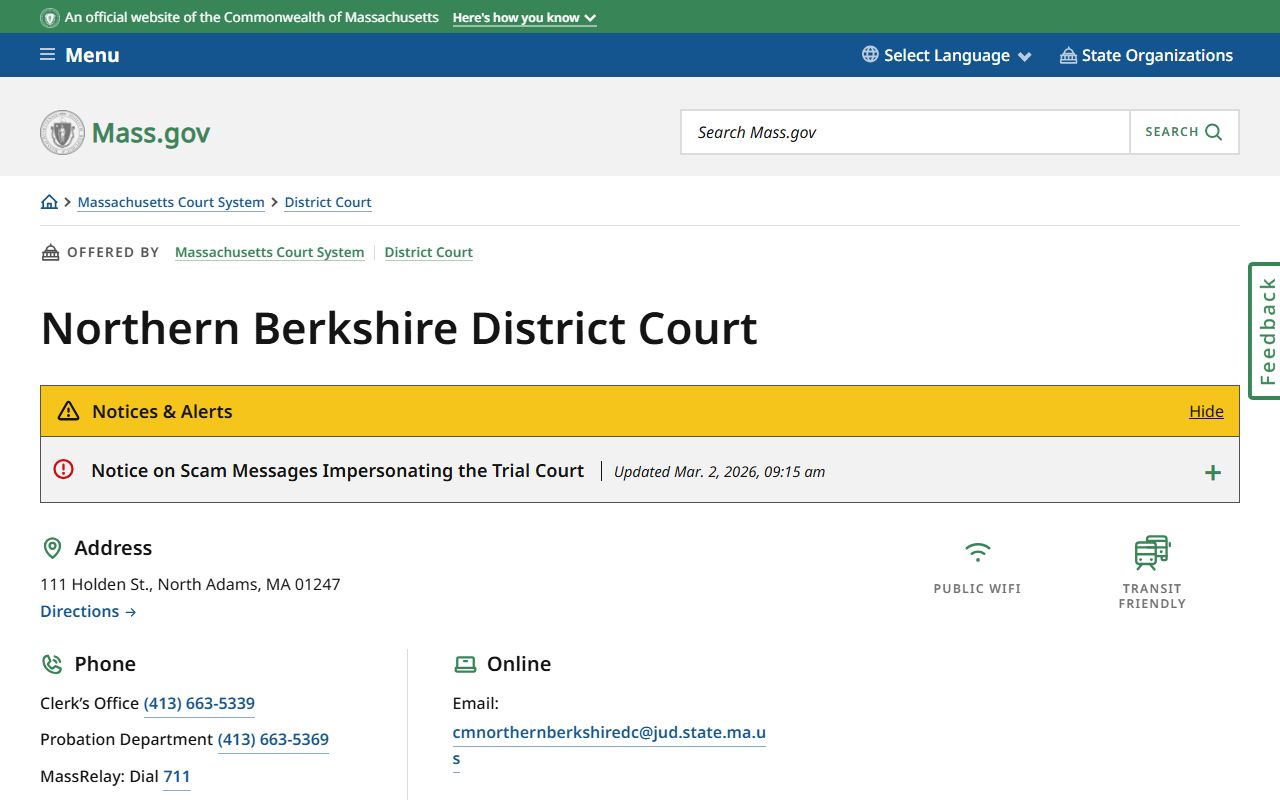 berkshire county traffic ticket records - northern berkshire district court