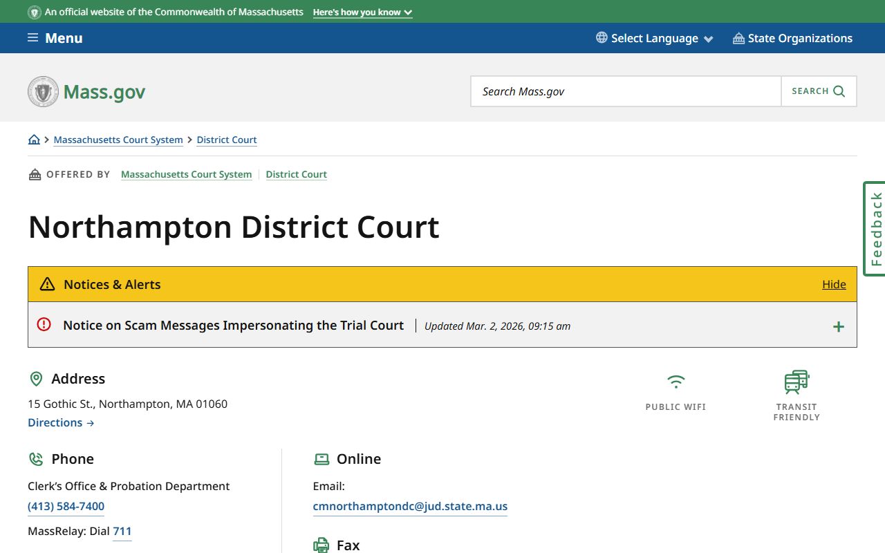 hampshire county traffic ticket records - northampton district court