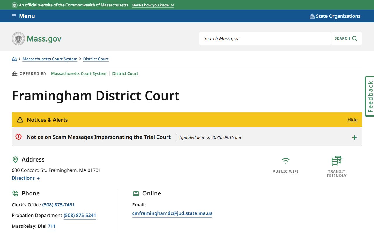 middlesex county traffic ticket records - framingham district court
